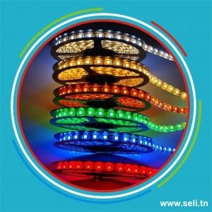 RUBAN LED RGB 5M 72W (14 .4 W/M) - 60 LED 5050/M - IP44.Arduino tunisie