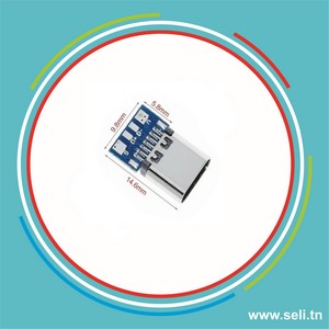 CONNECTEUR USB SUR BCB TYP C MALE USB 3.1.Arduino tunisie